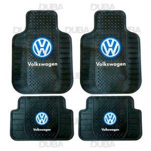 Tapete hule mediano figura vw 4 pzas negro